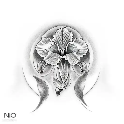 iris moon tattoo design idea
