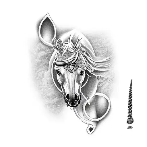 Brasilian jiu-jitsu horse  tattoo design idea