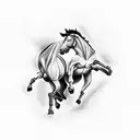 Brasilian jiu-jitsu horse  tattoo design idea