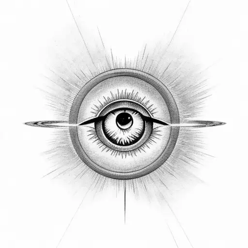 planet venus with discrete third eye minimalistic tattoo design idea