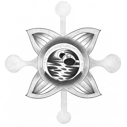 Planet Venus Tattoo With Japanese Kanji Symbol Of Virtue tattoo design idea