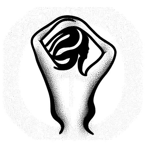 aphrodite line art tattoo design idea