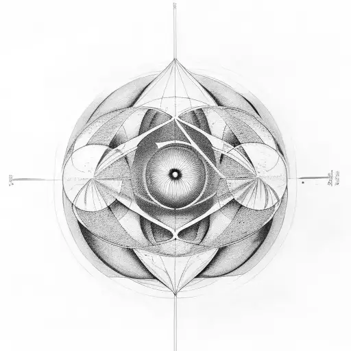 planet venus with very discrete elements of sacred geometry around tattoo design idea
