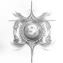 Venus tattoo in non perfect circular shape minimalistic tattoo design idea