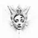 Venus tattoo in non perfect circular shape minimalistic tattoo design idea