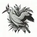 Stork, 3 reeds tattoo design idea