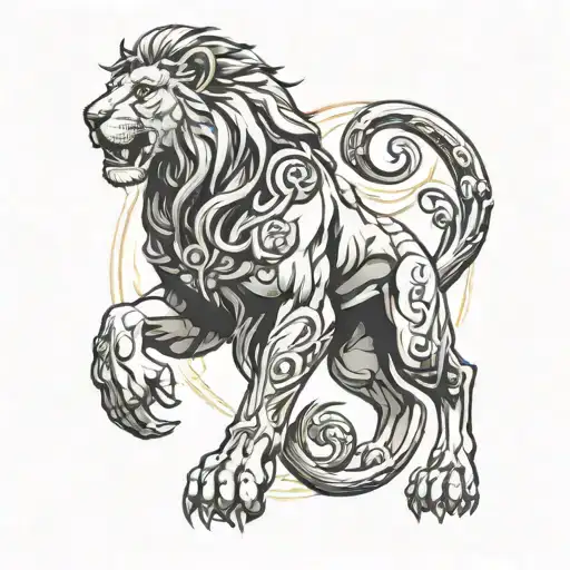 symbol of escanor the lion of pride tattoo design idea