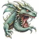 dragon biting tail wrapped tattoo design idea