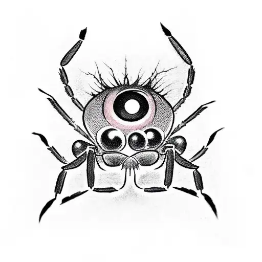 spider with eye  tattoo design idea