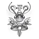 a grasshopper and the phrase "tatuo melhor do que o chapolim" tattoo design idea