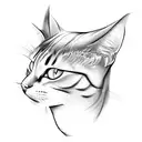 negative space cat head tattoo design idea