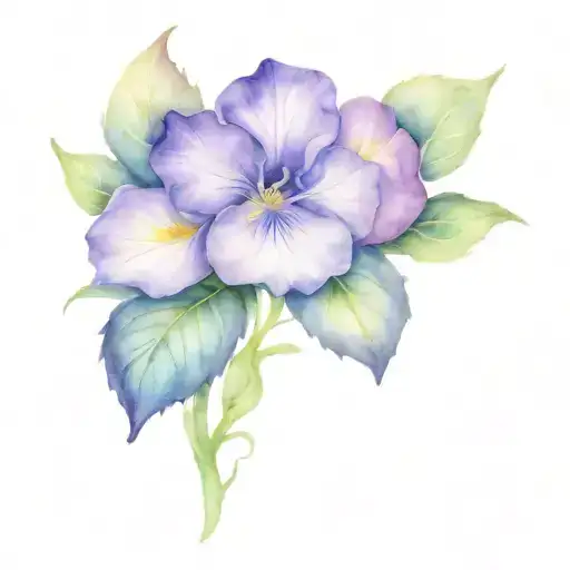 Violet primrose tattoo design idea