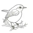 outline robin bird tattoo design idea
