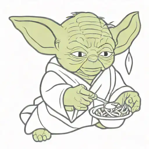 yoda holding a happy meal tattoo design idea