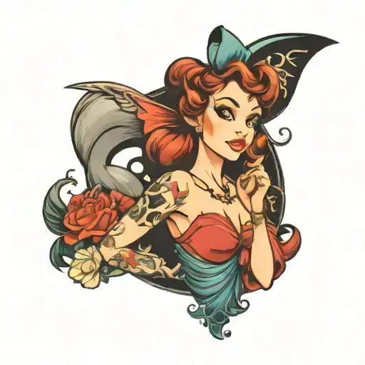 Disney pin up girl tattoo design idea