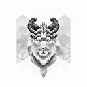 aries king lion civil engineering tattoo design idea