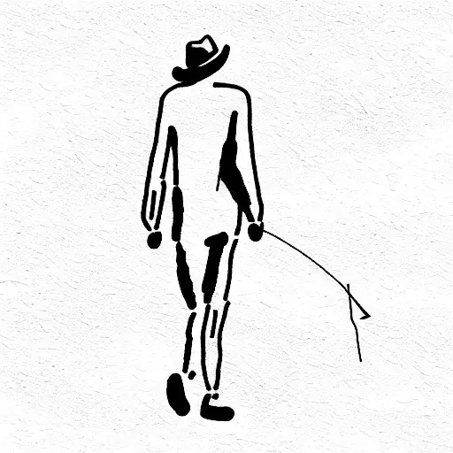 Lonely and melancholic Man walking tattoo design idea