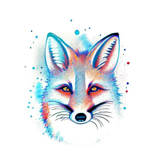 water color silhouette 3 animals walking: a fox, racoon, and bunny tattoo design idea