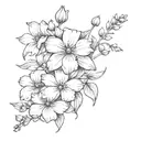 forgetmenot flowers together tattoo design idea