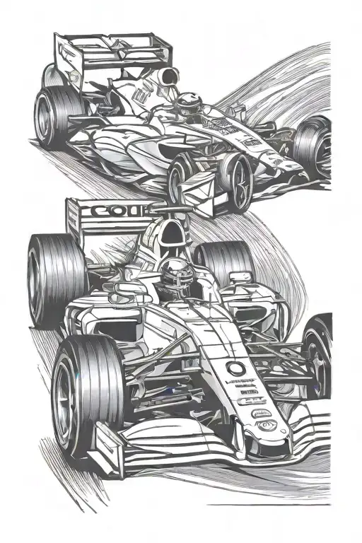Formula 1 car racing tattoo design idea