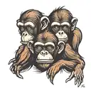 see no evil speak no evil hear no evil monkeys tattoo design idea