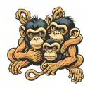 see no evil speak no evil hear no evil monkeys tattoo design idea