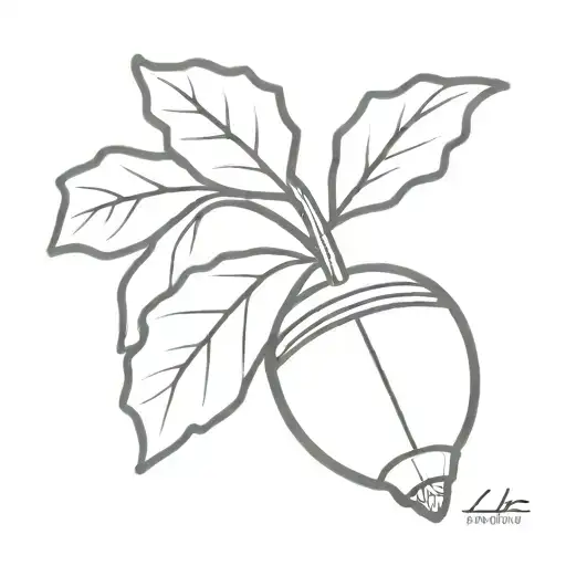 a simple acorn with no leaves or other decorationsd tattoo design idea