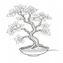 A simple bonsai maple tree. tattoo design idea