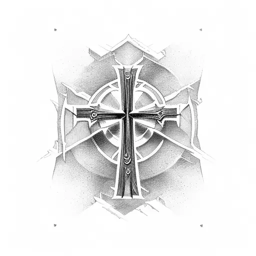 Christian Cross, wings, sacrament tattoo design idea