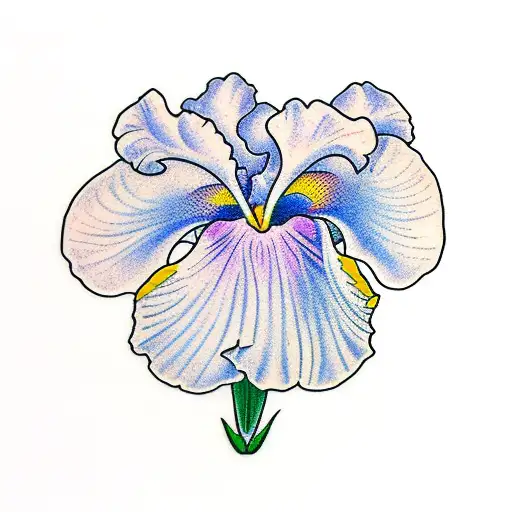 iris Flower, stem as the name Alora tattoo design idea