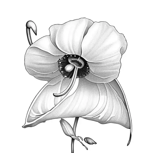 2 snowdrop flowers and a poppy tattoo design idea