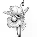 2 snowdrops and a poppy tattoo design idea
