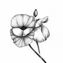 2 snowdrop flowers next to a poppy tattoo design idea