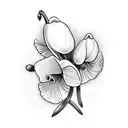 2 snowdrop flowers next to a poppy tattoo design idea