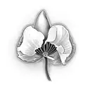 2 snowdrop flowers next to a poppy tattoo design idea