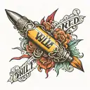 bullet with my name on it tattoo design idea