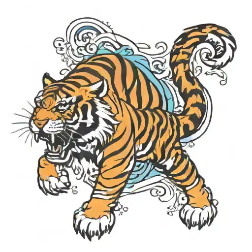 Tiger Aquarius tattoo design idea
