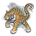 Tiger Aquarius tattoo design idea