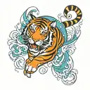 Tiger Aquarius tattoo design idea