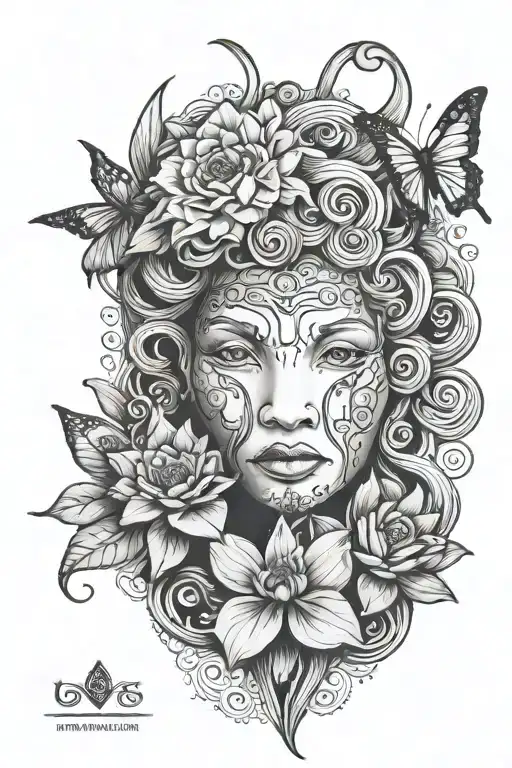 medusa head, geo lotus with Mandela and eye, Louisiana and Utah, god, lion, butterfly tattoo design idea