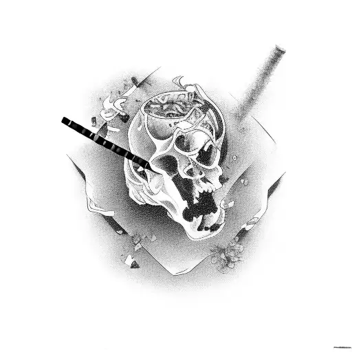 bad habits alcohol cigaretts tattoo design idea