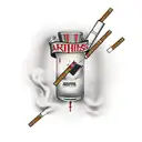 bad habits alcohol cigaretts tattoo design idea