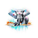 Elephant tattoo design idea