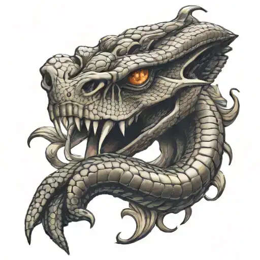 Snake Egyptian god tattoo design idea