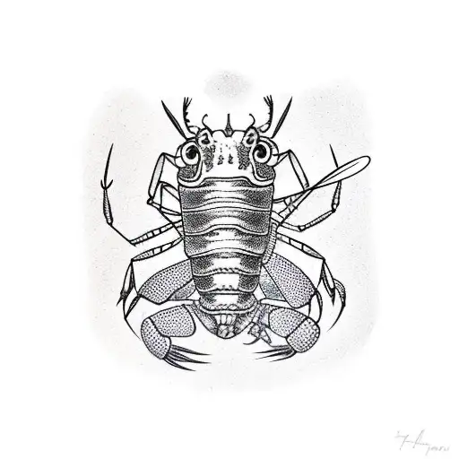 crayfish holding spoons  tattoo design idea