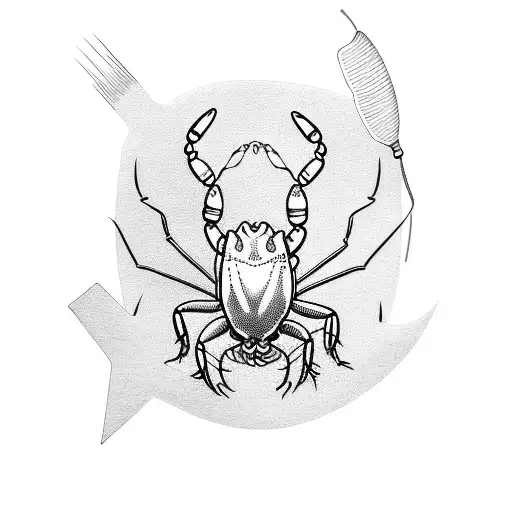 spoons with  crayfish  tattoo design idea