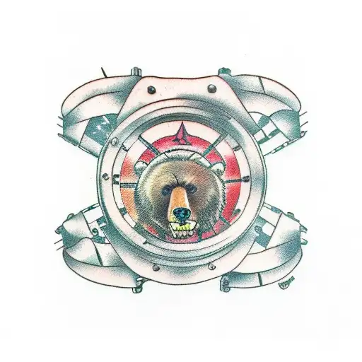 bear trap on money bag  tattoo design idea