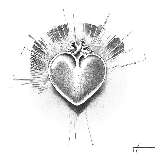 Heart shaped fingerprints and 1975 under that tattoo design idea