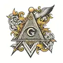 freemason square and compass tattoo design idea