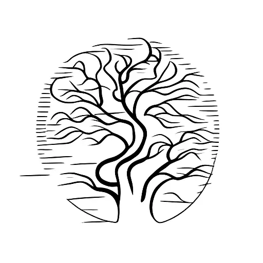 bonsai tree tattoo design idea